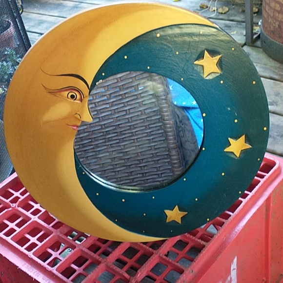 NWOT Beautiful Handmade Moon & Stars Mirror